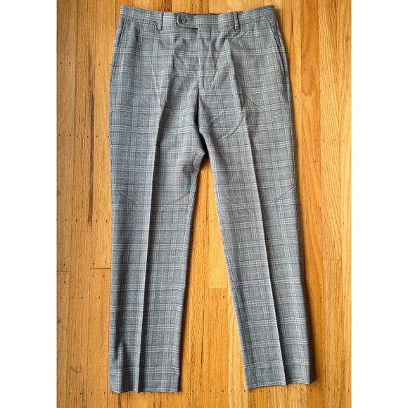Joseph Abboud Straight Leg Trouser Pants Plaid Performance Separates Size 33x30 - Picture 1 of 11